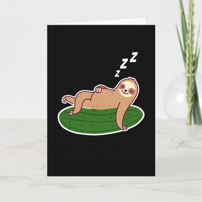 Pickles Sloth Cucumbers Gherkin Karte (Vorderseite)