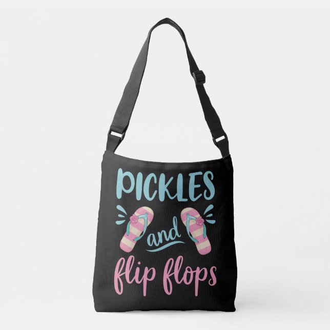 Pickles und Flip Flops Tragetaschen Mit Langen Trägern (Vorderseite)