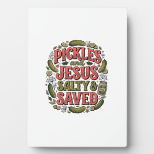 Pickles und Jesus Salty Saved Vintage-Shirt-Design Fotoplatte