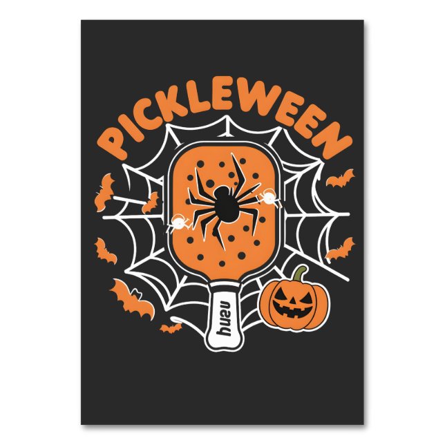 Pickleween Funny Spooky Halloween Pickleball Sport Tischnummer (Vorderseite)