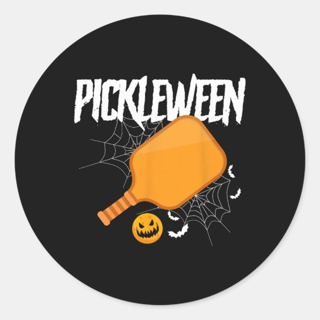 Pickleween Pickleball Kostüm Halloween Runder Aufkleber (Vorderseite)