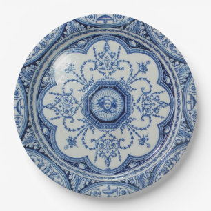 Picknick 1896 Minton blaues u. Weißbuch Hollands Pappteller