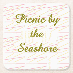Picknick am Meer Rechteckiger Pappuntersetzer
