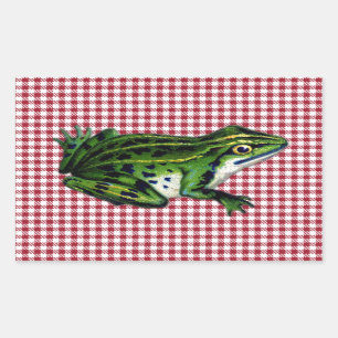 Picknick-Frosch-Druck Rechteckiger Aufkleber