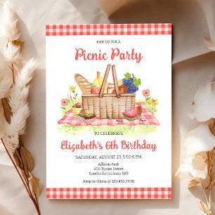 Picknick-Geburtstagsfeier Einladung