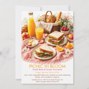 Picknick in Blütenpracht - Frühlingsbrunch-Gartenp Einladung