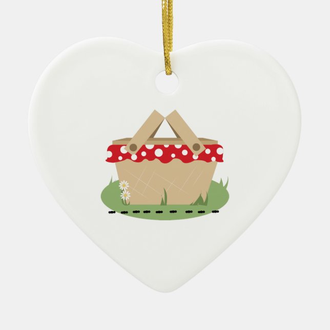 Picknick-Korb Keramik Ornament (Vorne)