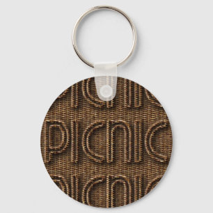 Picknick-lustige Weidenart-Typografie Brown Schlüsselanhänger