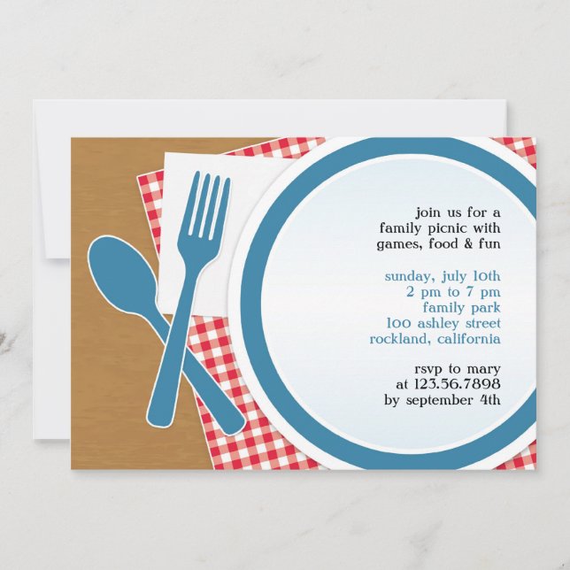 Picknick Outing Party Einladung (Vorderseite)