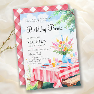 Picknick Sommerparty Helle Pastellfarben 30. Gebur Einladung