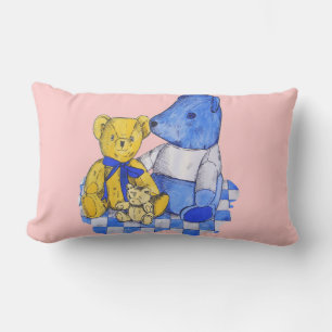Picknicktuch mit niedlichem Teddybärmuster rosa Lendenkissen