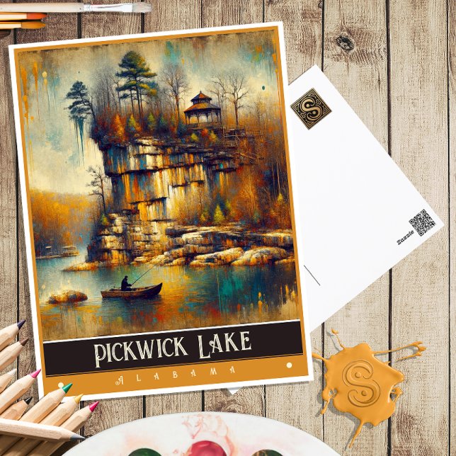 Pickwick Lake, Alabama | Vintage Malerei Postkarte (Von Creator hochgeladen)