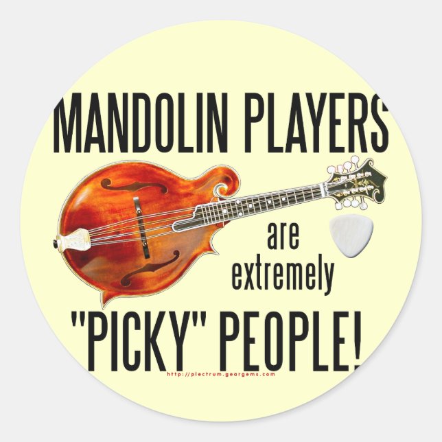 Picky Mandolinisten Runder Aufkleber (Vorderseite)