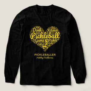 Picleball Player Personalisiert Name Word Art Hear Tri-Blend Shirt