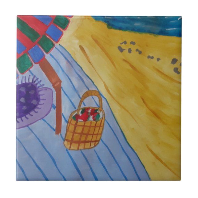 Picnic auf der Keramik Tile Fliese (Vorderseite)