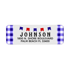 Picnic & Banner | Blue Checkered Tablecloth Summer