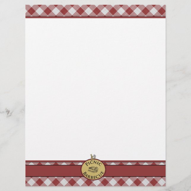 Picnic Barbecue Red Checkered Letterhead (Vorderseite)