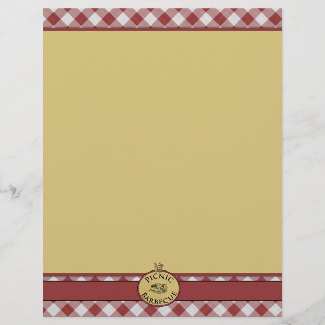 Picnic Barbecue Red Checkered Letterhead (Vorderseite)