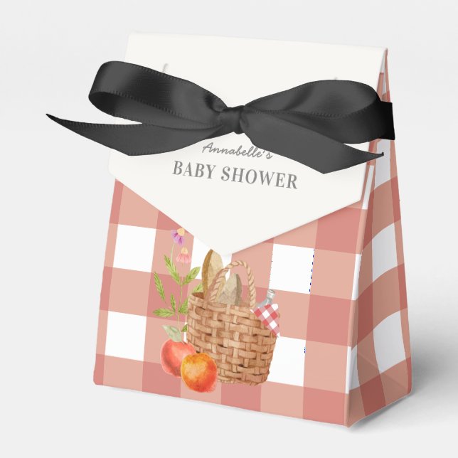 Picnic Basket Red Gingham Baby Shower Geschenkschachtel (Vorderseite)