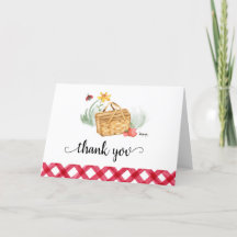 Picnic Birthday Party Danke-Card
