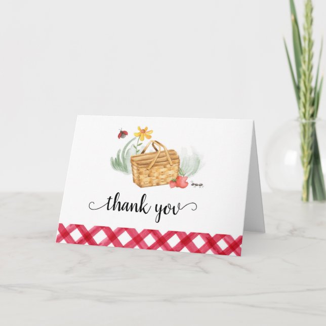 Picnic Birthday Party Danke-Card Dankeskarte (Vorderseite)