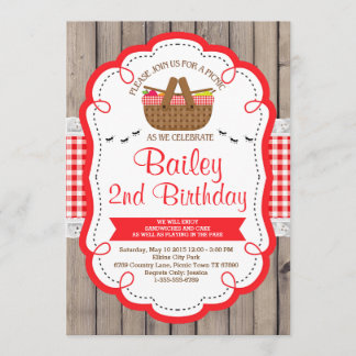 Picnic Birthday Party Einladung - Park Party