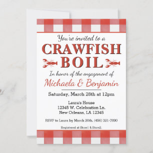 Picnic Crawfish Boil Meeresfrüchte Party Verlobung Einladung