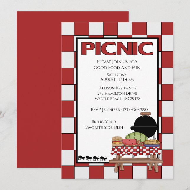 Picnic-Einladungen Einladung (Vorne/Hinten)