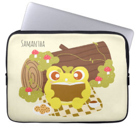Picnic Frog liest ein Buch Laptopschutzhülle