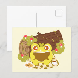 Picnic Frog liest ein Buch Postkarte