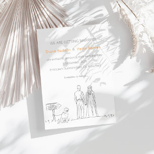 Picnic Garden Minimalistisch Black and White Weddi Save The Date