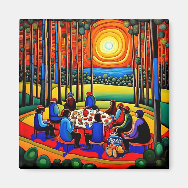 Picnic im Wald 2 Magnet (Vorne)
