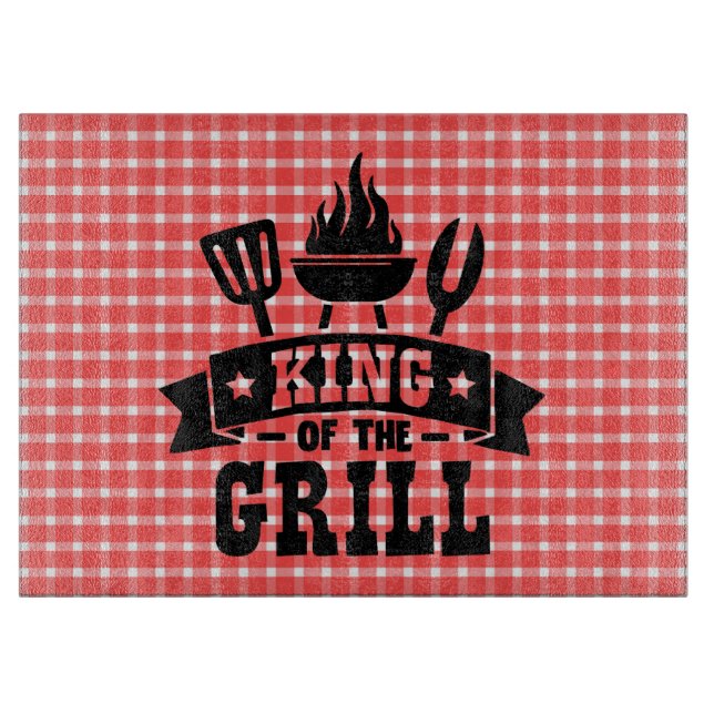 Picnic Kariert King of the Grill Schneidebrett (Vorderseite)