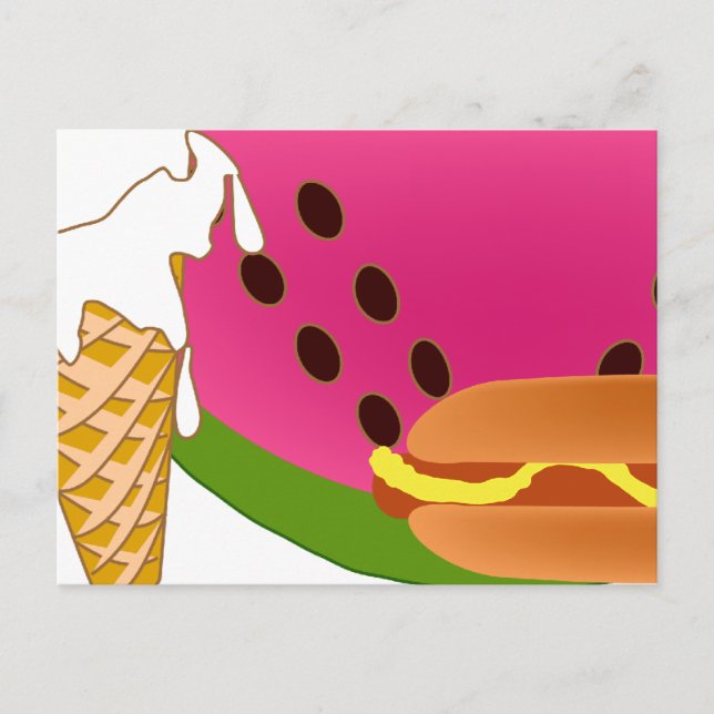 Picnic Postcard Party Invites Postkarte (Vorderseite)