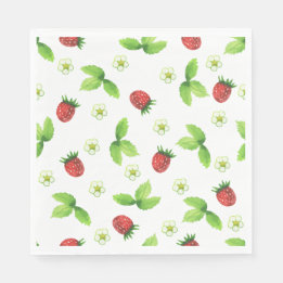 Picnic Tellers - Erdbeeren Serviette