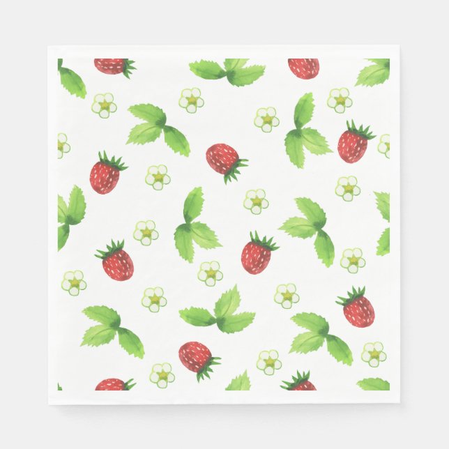 Picnic Tellers - Erdbeeren Serviette (Vorderseite)