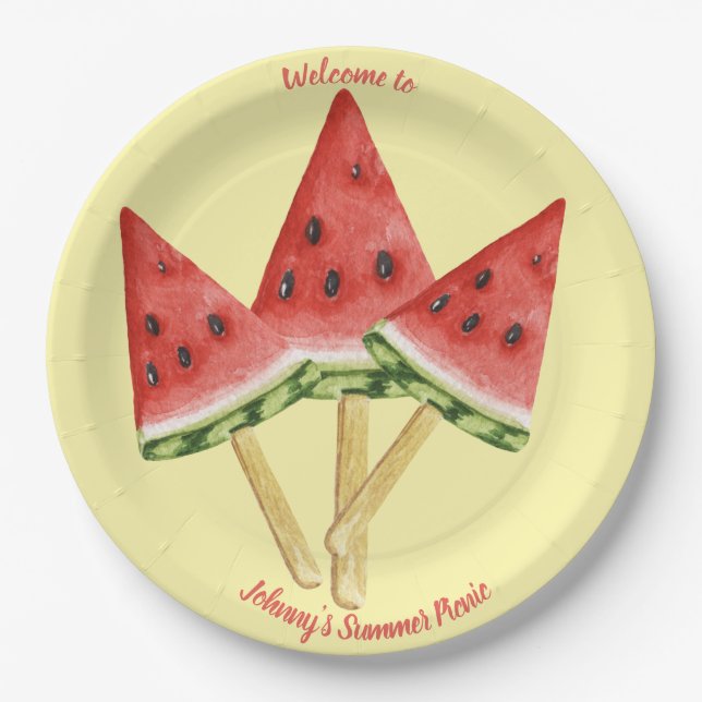 Picnic Tellers - Wasser Melone Scheiben Personalis Pappteller (Vorderseite)