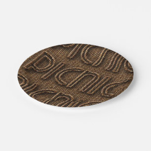 Picnic Wicker Look Typografy Paper Party Teller