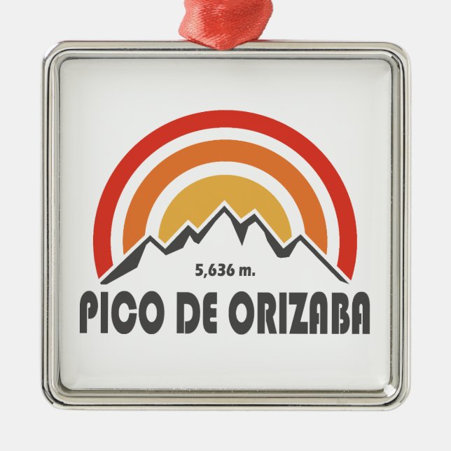 Pico de Orizaba Mexico Ornament Aus Metall (Vorne)