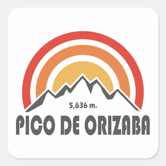 Pico de Orizaba Mexico Quadratischer Aufkleber (Vorderseite)
