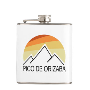 Pico de Orizaba Mexico Retro Flachmann