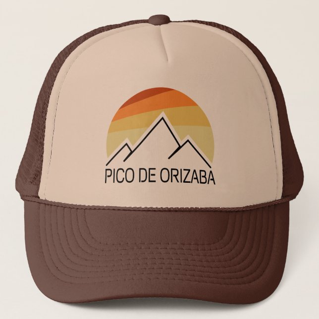 Pico de Orizaba Mexico Retro Truckerkappe (Vorderseite)