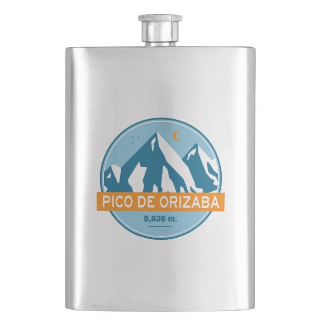 Pico de Orizaba Mexico Stars Moon Flachmann (Vorderseite)