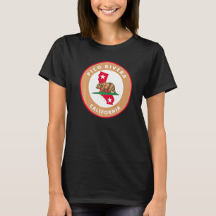 Pico Rivera California Ca Flag and Bear Abzeichen  T-Shirt