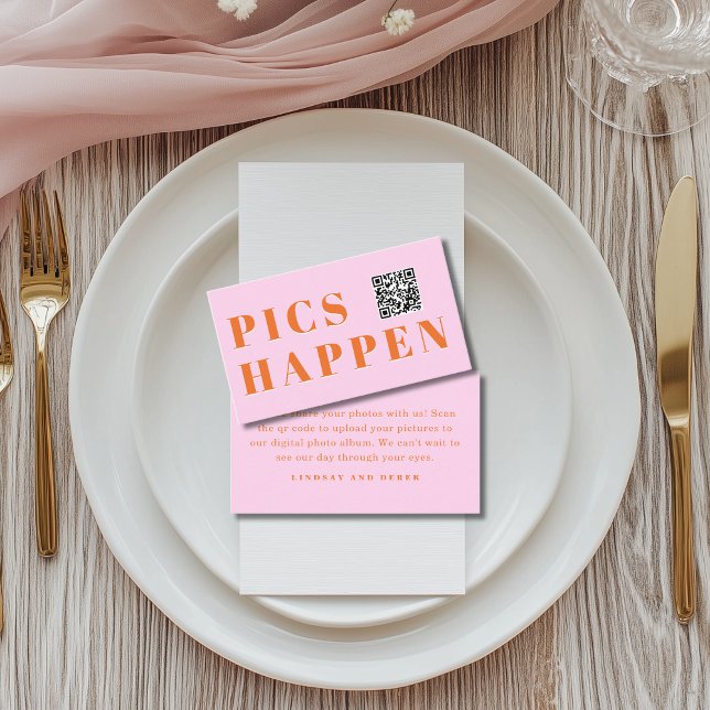 Pics happen! Photo, QR-Code, Wedding Begleitkarte (Pics happen! Photo, QR-Code, Wedding Enclosure Card)
