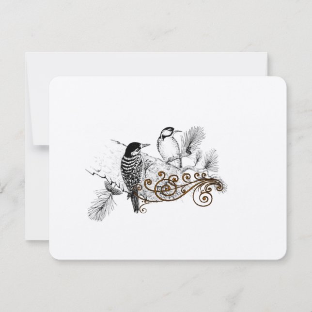 Pics Vintages Inséparables mariage RSVP (Devant)