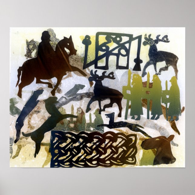 Pictische Symbole und Schnüren Poster (Vorne)