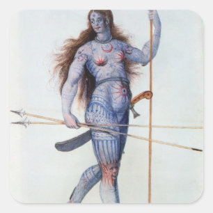 Pictish Frau Quadratischer Aufkleber