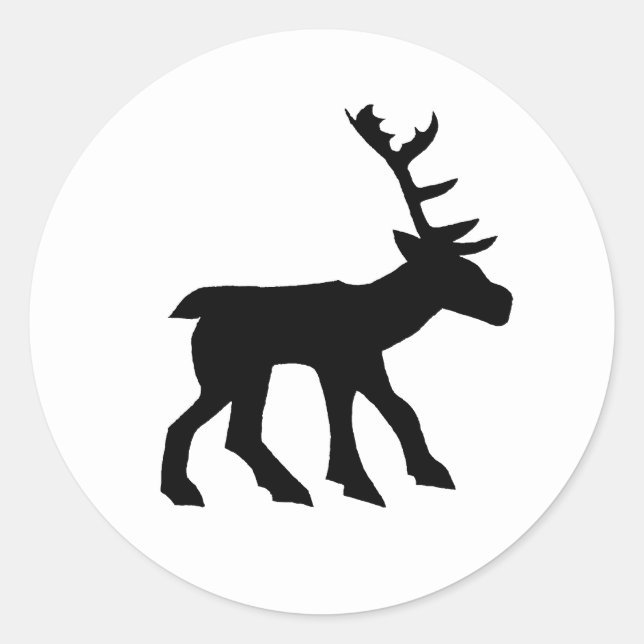 Pictish Stag Cutout Runder Aufkleber (Vorderseite)