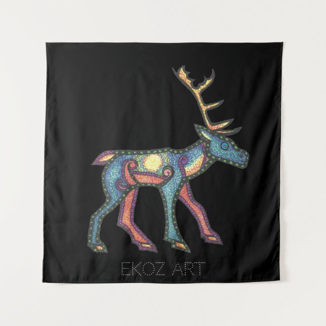 Pictish Stag Sun Wandteppich (Vorderseite)